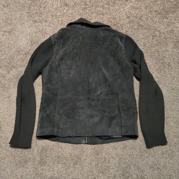 Vintage Fabio Genuine Leather Lined Jacket Womens Large Zip Pockets Brown Suede - Picture 4 of 7